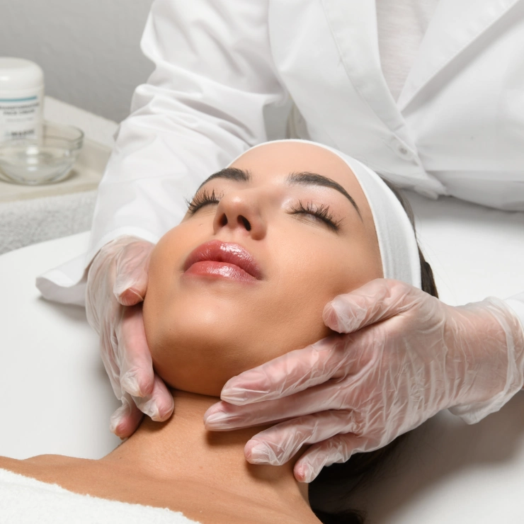 woman receiving a Marini Resurfacing Peel from Restore Hyper Wellness